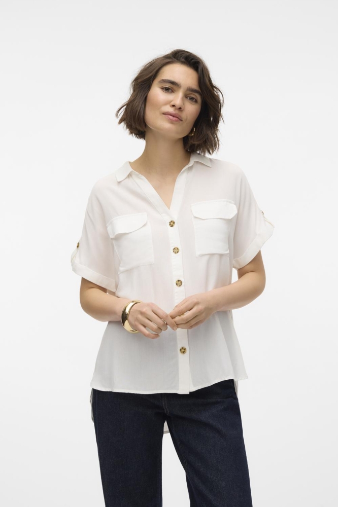 VMBUMPY S/S SHIRT WVN GA NOOS 10310139 Snow White